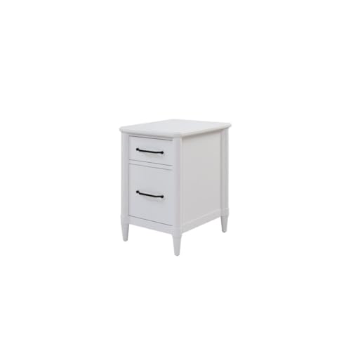 Hassyee Durable Two Spacious Drawers Filing Cabinet with Tapered Legs, Sturdy Frame Office Cabinet Printer Stand with Smooth Ball-Bearing Glides for Home Office, Easy to Assemble