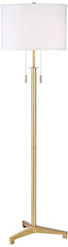 Possini Euro Design Encino 60" Tall Antique Brass Modern Tripod Floor Lamp