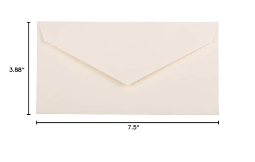 JAM PAPER Monarch Strathmore Invitation Envelopes - 3 7/8 x 7 1/2 - Natural White Wove - Bulk 500/Box