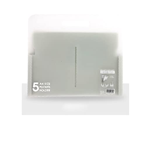 Filing Envelopes Candy Color 5 Pocket File Folder Expanding Wallet PP Folder Portable Document Bag Office File Storage Bag Plastic Folders (Color : Gris)