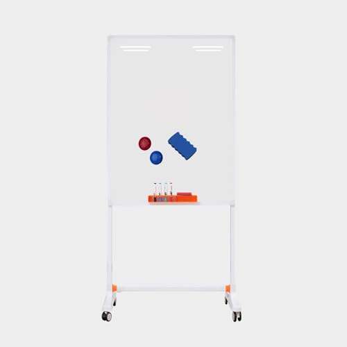 TRUNXUCL Rolling Whiteboard Magnetic, Dry Erase Board with Stand, Standing White Board on Wheels, Height Adjustable(White,70x100cm/27.5x39in)