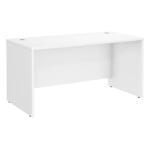 Scranton & Co 60" x 30" Contemporary Engineered Wood Computer Desk, White Finish, Thermally Fused Laminate, Cable Management, Modern Professional Office Desk, Durable Workstation