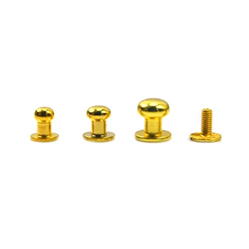 CekoCk 10-50pcs Leather Craft Round Head Chicago Screw, Books Butt Screw, Binding Post Screws (Color : Gold, Size : 8x6x8mm)
