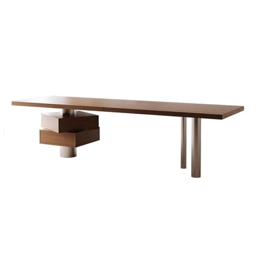 YUHUAWF Writing Desk Modern Office Executive Desk with Drawers, Spacious Ash Wood Writing PC Workstation with Charging Outlets Computer Desks(S)