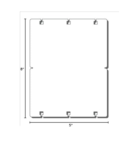 Print-Ready Rotary File Cards (8" x 5"), 2-UP, Die-Cut on 8-1/2" x 10-1/8" White 65lb Cover Paper - 250 Sheets (500 File Cards)