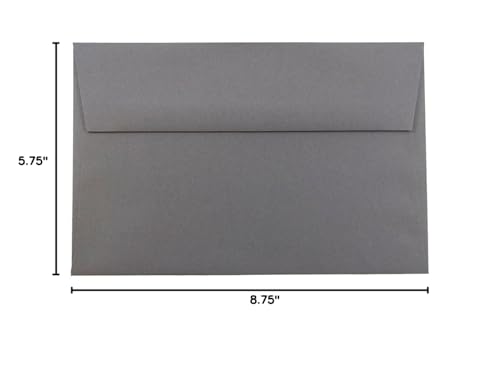 JAM PAPER A9 Premium Invitation Envelopes - 5 3/4 x 8 3/4 - Dark Grey - Bulk 500/Box