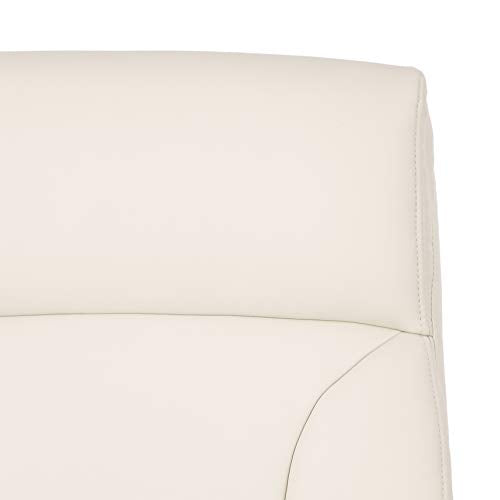 Amazon Basics Executive Desk Chair with Easy Assembly, Adjustable Height, 275lb Capacity, Oversized Cushion, 29.13"D x 25.2"W x 43.11"H, Ivory Bonded Leather