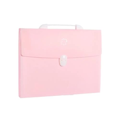 Folder for Documents 2pcs 13 Pockets A4 Size Expanding Wallet File Folder Paper Document Storage Organ Bag for Cards(Pink)