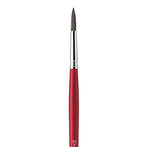 Escoda Saturno Series 3622 Artist Oil and Acrylic Paint Brush, Black Sable, Filbert, Size 22
