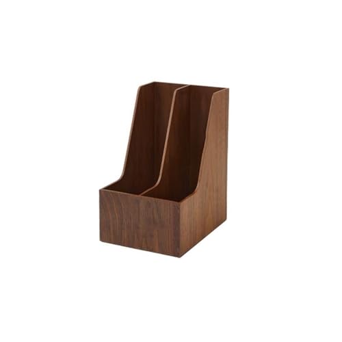 File Rack Vertical File Folder Holder or Office Product Organizer, Space-Saving Letter Trays(Brown)