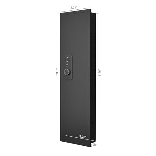 53" In Wall Gun Safe with Digital Lock, Hidden Rifle Storage Cabinet