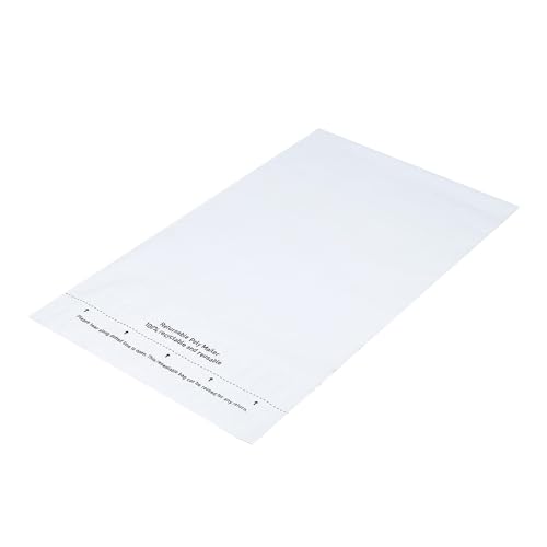 HouseLabels - 1,000 count - 7.5x10.5 inch (Size #2) Strong, Tearproof White Returnable Poly Mailers with Suffocation Warning and a Second Adhesive Strip which Creates a New Closure for Return Shipping