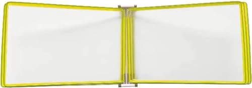Wall Mounted Document Holder, A3 Wall Hanging Units Flip Folder with Magnetic Base,Wall-Mounted Poster Flip Book Display for Workshop Exhibition Offices(Color:Yellow)