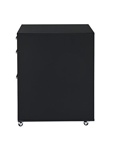 3 Drawer Wood Vertical File Cabinet with 4 Casters for Office Home Wood Vertical File Cabinet Versatile Filing Organization Storage Cabinets for File Folders Full Assambly Black High Gloss & Chrome