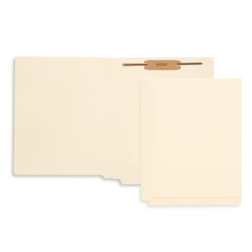 Blue Summit Supplies 50 End Tab Fastener File Folders, 1 Fastener, Manila