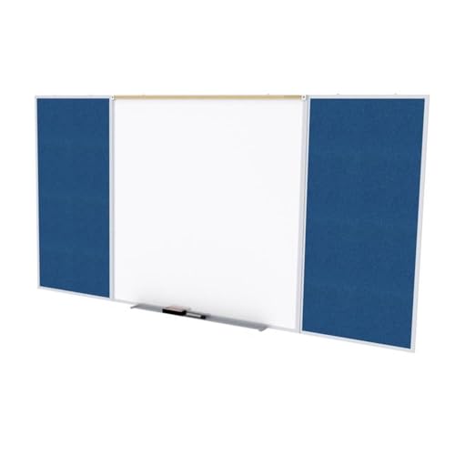 Ghent's Vinyl 4' x 16' Bulletin & Magnetic Whiteboard B-Set in Navy