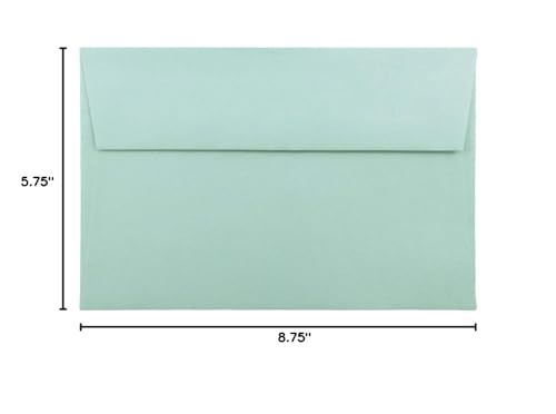 JAM PAPER A9 Premium Invitation Envelopes - 5 3/4 x 8 3/4 - Aqua Blue - Bulk 500/Box