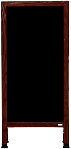 Aarco A-Frame Black Acrylic Board in Solid Red Oak Frame with Cherry Stain - 42"Hx18"W