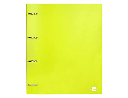 Liderpapel Folder 4 Mixed Rings 40 mm Polypropylene DIN A4 Yellow Fluorescent Opaque