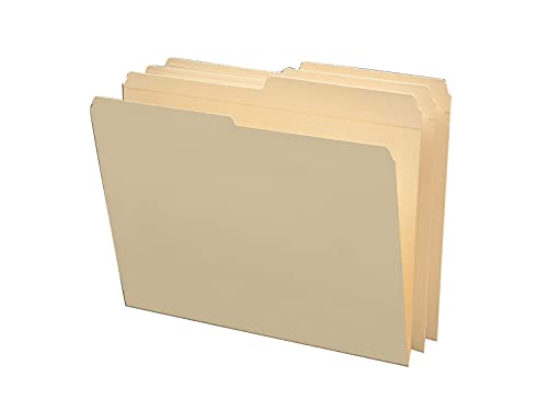 Smead File Folder, Reinforced 1/2-Cut Tab, Assorted Positions, Letter Size, Manila, 100 per Box (10326)