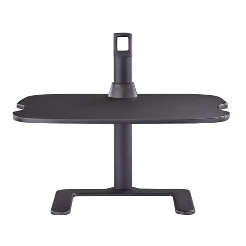 Pemberly Row Height Adjustable Laptop Stand, Black Laminate Platform with Powder-Coated Steel Base, 1.25–15.75 in Adjustable Height, Lightweight Free-Standing Design, Office Desk Accessory