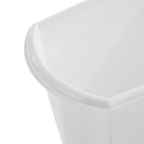 Sterilite 5.5 Gallon Rectangular Wastebasket, Open-top, Medium Sized Trash Can for the Bathroom, Bedroom, or Office, White, 12-Pack