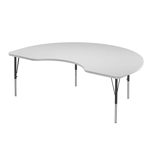 Correll 48" x 72" Kidney Dry Erase School Activity Table, Markerboard/Gray