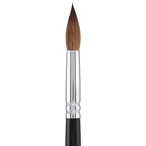 Creative Mark Rhapsody Kolinsky Sable Brushes for Professional Watercolorists - Round # 10 Excellent Spring, Full Belly, Split-Proof Points, Chrome Ferrules, Short Handle, English Sizing