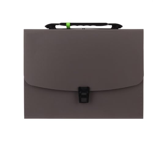 Filing Folder Portable 13 Pockets A4 Size Expanding Folder Paper Document Storage Bag Office Student School Office Supplies(Brown)