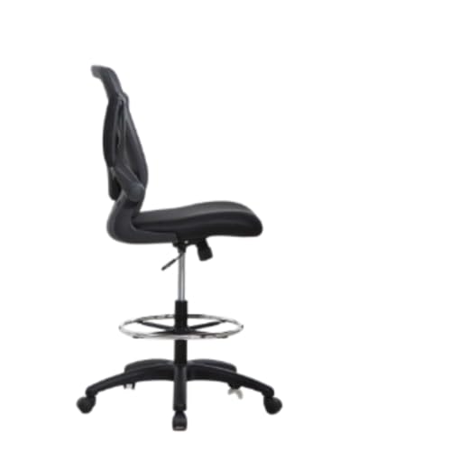 HOMESTOCK Black Mesh Drafting Chair Tall Office Chair for Standing Desk with Breathable Mesh Lumbar Support, Ergonomic Chair 99770