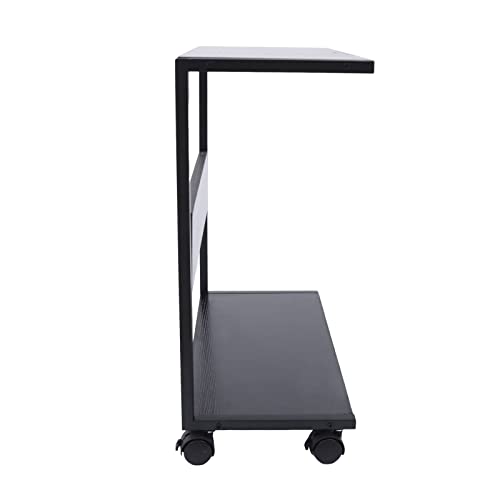 anezdbozr Computer Tower Stand, 2-Tier CPU Stand, Computer Carts & Machine Stands, with Lockable Wheels Most Desktop/Tower Computers (Black)