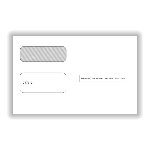 ComplyRight 1099-INT 4-Part, 2-Up Tax Form Set with Self-Seal Envelopes, Set for 50 Employees, Tax Filing Supplies