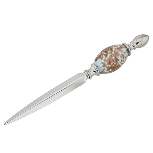 Glass Of Venice Murano Glass Letter Opener - Aqua Blue Sparkles