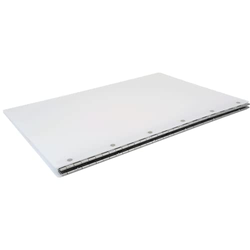 11x17 Binder, Acrylic Fixed 3-Post Vertical Document Organizer. Executive White Portfolio Binder for Artwork Storage, Display Tattoo Book, Business Presentations, and Tabloid Portrait Organization