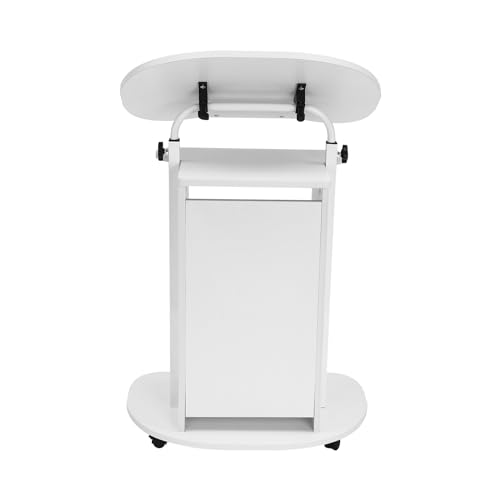 GUIAFUHYE Portable Presentation Stand,Foldable Tabletop Podium, Portable Lectern, Portable Desktop Presentation Podium Stand (White)