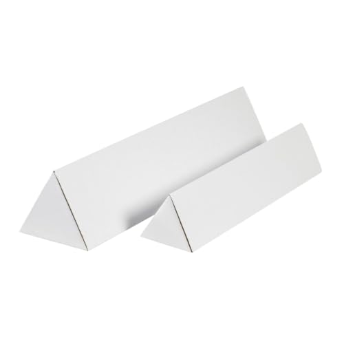 Box USA Triangle Corrugated Cardboard Mailing Tubes, 2" x 18 1/4", White, Pack of 50, for Protecting, Shipping, and Storing Irregular-Shaped Items