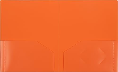 JAM PAPER Heavy Duty Plastic 2 Pocket Extra Tough School Folders - Assorted Fashion Colors - Bulk 48 Folders/Box (8 Assorted Packs of 6)