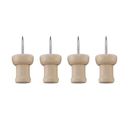 160Pcs H-Shape Wood Push Pins for Cork Board, Map, Photo Display - Steel Needle Thumb Tacks
