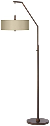 71 1/2" Tall Sesame Shade Bronze Downbridge Arc Floor Lamp