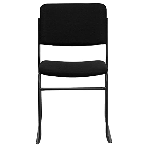 Flash Furniture 5 Pack HERCULES Series 500 lb. Capacity High Density Black Fabric Stacking Chair with Sled Base