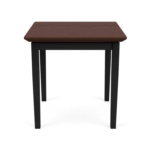 Lenox Steel Reception Waiting Room Healthcare End Table/Black Steel/Walnut