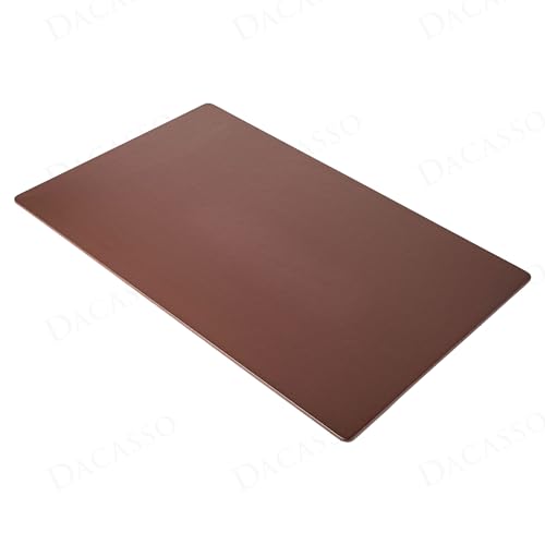 Dacasso 30” x 19” Luxury Brown Leatherette Desk Mat w/Out Side Rails - Executive Desk Surface Protector - Faux Leather Desk Pad Blotter for Writing