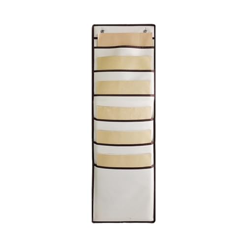 Extra-wide Oxford Fabric Rack Card Holder, 3-9 Slots Wear-resistant Employee ID Badge Wall Racks, Time Card Holders for Businesses/School(White,6 Slots)