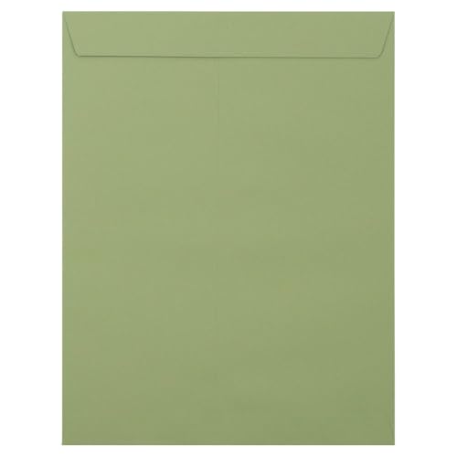 LUXPaper 10 x 13 Open End Envelopes | Peel & Press | Avocado Green | 70lb. Text | 500 Qty