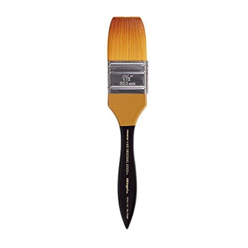 KINGART Premium Original Gold 9750-1 1/2 Sky WASH Series Artist Brush, Golden Taklon Synthetic Hair, Short Handle, for Watercolor, Acrylic and Gouache Painting, Size 1 1/2"