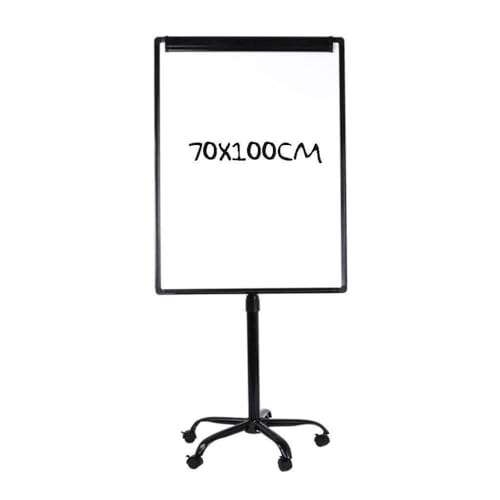 Adjustable Mobile Whiteboard Flip Chart Easel, Dry Erase Presentation Stand with Height Adjustment for Office, Training, and Teaching