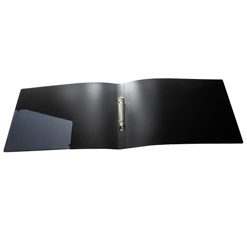 eco-eco A4 95% Recycled Presentation 22mm Spine 2 Ring Landscape Binder Black, Pack of 6, ec0146x6