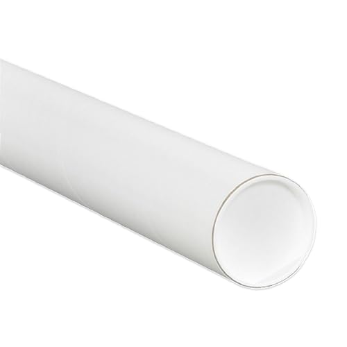 BOX USA Cardboard Tubes with Caps 20x2x2, 50-Pack