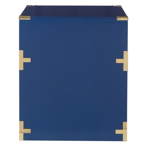 Pemberly Row 2 Drawer File Cabinet, 19.25"W x 20.38"D x 24"H, Solid Wood with Metal Hardware, Lapis Blue Finish, Fully Assembled, Classic Campaign Style Office Storage for Letter and Legal Size Files