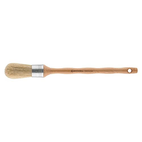 Escoda Series 7500 Artist Oil and Acrylic Paint Brush for Murals, Decorative Work & Faux Finishing, Natural Chungking Hog Bristle, Round Dome, Size 6
